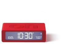 Lexon Flip Mini Réveil Matin de Voyage, Horloge numérique LED on/Off à luminosité réglable, Rechargeable et Tactile, idéal comme réveil de Chevet - Rouge