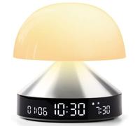 Lexon Réveil MINA Sunrise – simulateur d'aube et crépuscule, 5 sons naturels, lampe LED Aluminium