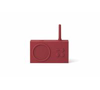 Lexon TYKHO 3 Enceinte Bluetooth Portable avec Radio FM - Poste Radio Vintage et Haut Parleur 3W, Etanche IPX6 et Batterie Rechargeable - Rouge Sombre