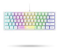 LexonElec K61 60% Compact UK Layout QWERTY 62 Clés RGB Jeux Clavier, Apex Pro Gravure Laser, Spirit of Gamer Mini TKL mécanique Sensation Compatible ps4/xbox/pc/Laptop/Computer, Blanc