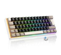 LexonElec Magic Refiner Clavier Mécanique Gaming 60% Disposition UK - Rétroéclairage RGB, Mini 61 Touches, Câble Détachable & Support Réglable, Touches PBT, Hot-Swap, Câblé (Milkshake)