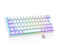 LexonElec Magic Refiner Clavier Mécanique Gaming 60% Disposition UK - Rétroéclairage RGB, Mini 61 Touches, Câble Détachable & Support Réglable, Touches PBT, Hot-Swap, Câblé