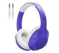 LexonElec x Attack Shark G300 Casque sans Fil avec réduction Active du Bruit, Bluetooth 5.3, Son stéréo HD Basses Profondes, Design léger, Micro intégré, Casque Gaming Over-Ear 3,5 mm (Violet).