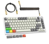 LexonElec x Attack Shark K85 Clavier Mécanique Magnetic Switch, Rapid Trigger, DKS/MT/TGL, Cloud Driver, RVB LIGHTSYNC, QWERTY, Clavier de Jeu à Gasket 75% TKL avec Knob & Câble USB C Spiralé - Gris