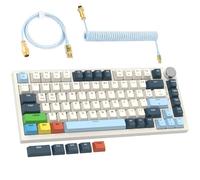 LexonElec x Attack Shark K85 Clavier Mécanique Magnetic Switch, Rapid Trigger, DKS/MT/TGL, Cloud Driver, RVB LIGHTSYNC, QWERTY, Clavier de Jeu à Gasket 75% TKL avec Knob & Câble USB C Spiralé - Bleu