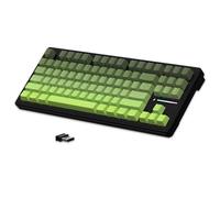 LexonElec x Attack Shark M87 Clavier de Jeu sans Fil à 75%, BT5.0/2,4G/Filaire, 27 RGB Backlit, Clavier Mécanique Hot-Swap Switch Linear, QWERTY Touches Dégradé PBT à Impression Latérale - Noir/Vert