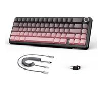 LexonElec x Attack Shark X66 60% Clavier Mécanique sans Fil, Hot-Swap | Bouton de Volume, Switch Linéaire, 2.4G/USB-C/BT5.0, PBT Keycap, Mini Clavier de Jeu 66 Touches RGB pour Win/Mac-Noir/Rose