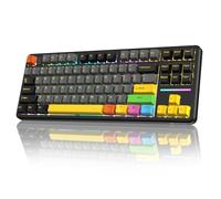 LexonElec X Attack Shark X87 Clavier mécanique sans Fil, Tri-Mode-BT/2.4G/Filaire, Échangeable à Chaud, Touche PBT 87 Touches, Structure du Joint, Clavier de Jeu rétroéclairé RVB (Couleur Noire)