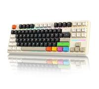 LexonElec X Attack Shark X87 Clavier mécanique sans Fil, Tri-Mode-BT/2.4G/Filaire, Échangeable à Chaud, Touche PBT 87 Touches, Structure du Joint, Clavier de Jeu rétroéclairé RVB (Couleur Blanche)