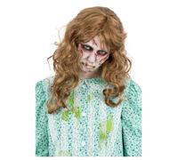 L'Exorciste Regan Perruque Longue en Bataille Ondulé Déguisement Halloween Roux