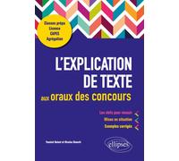 L'explication de texte aux oraux des concours - Yannick Balant - Ellipses - broché - Manuel