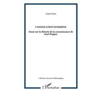 Daniel Pimbe – L'explication interdite – Sur la théorie de la connaissance de Karl Popper – Broché