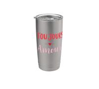 L'expression française chic « Toujours Amour » Always Love Gobelet isotherme en acier inoxydable double paroi