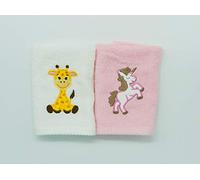 Lex's Linens Lot de 2 gants de toilette pour enfant (1 de chaque) (Girafe et licorne)
