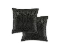Lex's Linens Lot de 2 housses de coussin en velours écrasé (noir)