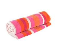 Lex's Linens Serviette de plage en velours rayé 100 % coton Rose et orange