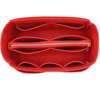LEXSION Organisateur de sac en feutre avec insert zippé pour sac de transport Speedy Neverfull PM MM Rouge Slender Medium