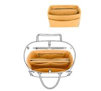 LEXSION Organisateur de sac en feutre avec insert zippé pour sac de transport Speedy Neverfull PM MM Jaune clair Large