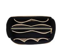 LEXSION Organisateur de sac en feutre avec insert zippé pour sac de transport Speedy Neverfull PM MM Noir + beige Slender Large