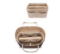 LEXSION Organiseur de sac à main en feutre avec fermeture éclair pour sac fourre-tout Speedy Neverful PM MM, 1-Beige, fin Taille L