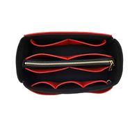 LEXSION Organiseur de sac à main en feutre avec fermeture éclair pour sac fourre-tout Speedy Neverful PM MM 8021 - Noir et rouge - Taille M