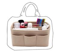 LEXSION Sac à main en feutre pour sac à main, organiseur de sac à main, convient pour Speedy Neverfull beige, taille : L