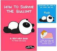 Lexsyn How To Survive The Bullsh!t Book, Offensively Cute Motivational Parody Book for Adults, 40+ Pages of Dark Humor Self Help Gift Femmes Hommes Maison Voyage Bibliothèque