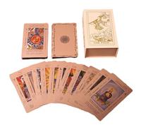 Lexsyn Jeu de cartes de tarot, illustration rétro, jouet oracle, avec livre d'instructions (français non garanti), pour adultes, réunion de famille, voyage, rendez-vous, fête, événement, vacances, jeu