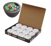Lexsyn Lot de 12 bougies flottantes activées par l'eau - LED scintillantes - Étanche - Sans flamme - Pour vases, piscine, maison, fête, Noël, anniversaire, mariage