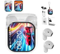 LexTex Écouteurs Intra-Auriculaires Ne20, avec Traducteur IA 140 Langues en Temps Réel, Contrôle Tactile, étanches, sans Fil, LED, pour Les Voyages, Les Affaires Et L'apprentissage.(Blanc)