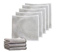 LexTex Metal Cleaning Cloth Non Scratching,Cleaning Cloth Metal for Dishes,Scour Cloth Kitchen for Cleaning Pots and Pans,Metallic Fiber Cloth for Stainless Steel,Cleaning Rags for Housekeeping(5PCS)
