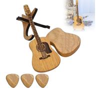 LexTex Wooden Acoustic Guitar Pick Box,Wooden Guitar Picks,Wooden Guitar Picks and Case,Guitar Pick Holder Box,Wood Guitar Picks,Guitar Picks with Case,Guitar Pick Case,3 Pcs Engraved Guitar Picks