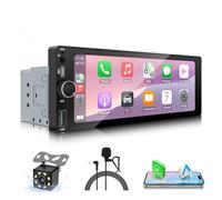 LEXXSON 6.86 Zoll 1 Din Autoradio Mit Wireless CarPlay Und Android Auto, Bluetooth 5.0 MP5 Player Mit Touchscreen, Entrée de la caméra arrière, Radio FM USB-C Chargement Rapide et Commande de Volant