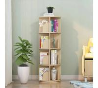 Lexza Bibliothèque rotative à 4 niveaux, affichage à 360°, bibliothèque rotative pour enfants et adultes, bibliothèque en bois pour chambre à coucher, salon, salle d'étude