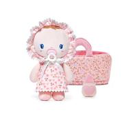 LeyaDoll Coffret Poupée Bébé Souple - Premier Ensemble d’Accessoires pour Poupée, Peluche Douce à Câliner, Poupée Mini Rose pour Filles (9'')-Playset-Cherry Baby