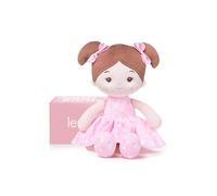 LeyaDoll Peluche 30cm,Jouet bébé 1-3 Ans,Doudou Doux à câliner et mordiller,Poupée sécurisée dès la Naissance,Cadeau de Naissance pour Fille - FloraBelle-Pink