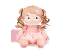 LeyaDoll Peluche 40cm,Jouet bébé 1-3 Ans,Doudou Doux à câliner et mordiller,Poupée sécurisée dès la Naissance,Cadeau de Naissance pour Fille-Princess-Starlet-Light Pink