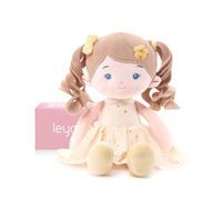 LeyaDoll Peluche 40cm,Jouet bébé 1-3 Ans,Doudou Doux à câliner et mordiller,Poupée sécurisée dès la Naissance,Cadeau de Naissance pour Fille - Daisy Girl-Yellow
