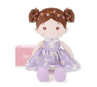 LeyaDoll Peluche 40cm,Jouet bébé 1-3 Ans,Doudou Doux à câliner et mordiller,Poupée sécurisée dès la Naissance,Cadeau de Naissance pour Fille - Daisy Girl-Purple