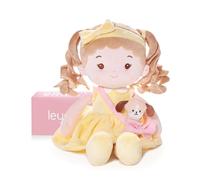 LeyaDoll Poupée Bébé 40 cm, Ma Première Poupée Douce dès la Naissance, Jouet d’Éveil pour Bébé Fille 1-3 Ans, Cadeau Naissance-Sunny and Her Pet-Dog