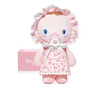 LeyaDoll Poupée Bébé Peluche 23 cm,Ma Première Poupée Douce pour Bébé dès la Naissance,Jouet Enfant 1-3 Ans, Cadeau de Naissance pour Fille-Cherry Girl