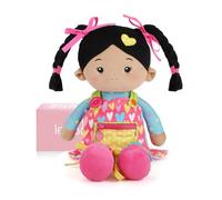 LeyaDoll Poupée de chiffon éducative (41 cm), Poupée sensorielle d'apprentissage pour tout-petits, Jouets Montessori pour filles de 2 ans, Cadeau de Noël, anniversaire, Poupée en peluche avec