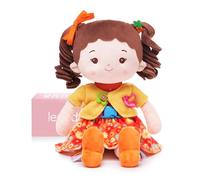 LeyaDoll Poupée éducative Douce de Bady (16''), poupée d'apprentissage sensoriel pour Enfants, Jouets pour Filles de 2 Ans, Cadeau d'anniversaire, poupée en Peluche avec Boutons-Flora Girl