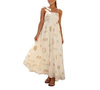 Leyajedol Robe longue à imprimé graffiti pour femme - Sans manches - Bretelles spaghetti - Robe bohème - Robe d'été fluide, A-café., Taille M