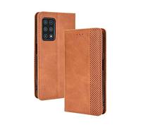 LEYAN Coque Folio Cuir Étui pour Cubot X30, Antichoc Portefeuille Housse vec Fentes pour Cartes, PU/TPU Bumper Protection Case Cover tand Fonction (Marron)