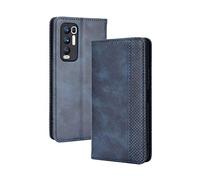 LEYAN Coque Folio Cuir Étui pour Oppo Find X3 Neo (6.55"), Antichoc Portefeuille Housse vec Fentes pour Cartes, PU/TPU Bumper Protection Case Cover Fermeture Magnétique (Bleu)