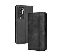 LEYAN Coque Folio Cuir Étui pour Oppo Find X3 Neo (6.55"), Antichoc Portefeuille Housse vec Fentes pour Cartes, PU/TPU Bumper Protection Case Cover Fermeture Magnétique (Noir)