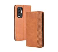 LEYAN Coque Folio Cuir Étui pour Oppo Find X3 Neo (6.55"), Antichoc Portefeuille Housse vec Fentes pour Cartes, PU/TPU Bumper Protection Case Cover Fermeture Magnétique (Marron)