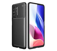 LEYAN Coque pour Xiaomi Poco F3 / Xiaomi Mi 11i 5G, Fibre de Carbone Silicone en Gel Antichoc Housse Protection Étui, TPU Bumper Protection Case Cover avec Anti-Scratch, Noir