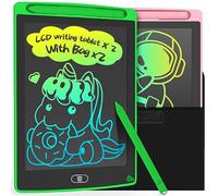 LEYAOYAO Lot de 2 tablettes d'écriture LCD de 8,5" avec sac - Écran coloré - Planche à dessin - Jouet éducatif - Cadeau pour enfants de 3 à 6 ans (vert + rose)